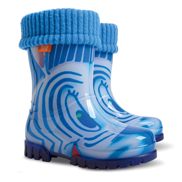 Резиновые детские сапоги Демар Зебра синяя. Twister Lux Print hh